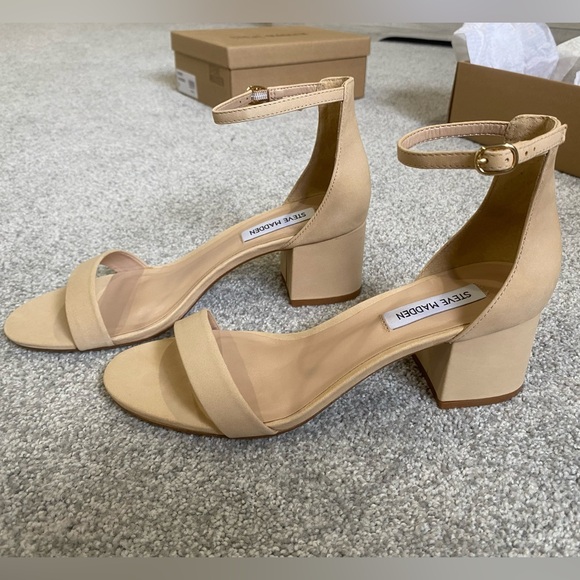 Steve Madden Irenee Sand Nubuck 2 inch Block Heels New In Box Womens size 9 - Picture 3 of 10